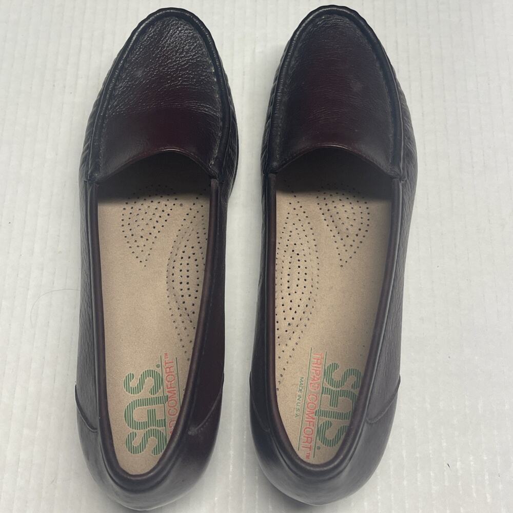 SAS Simplify Tripad Antique Wine Leather Loafer Slip On Women's Shoes Size 9 S - Picture 5 of 15